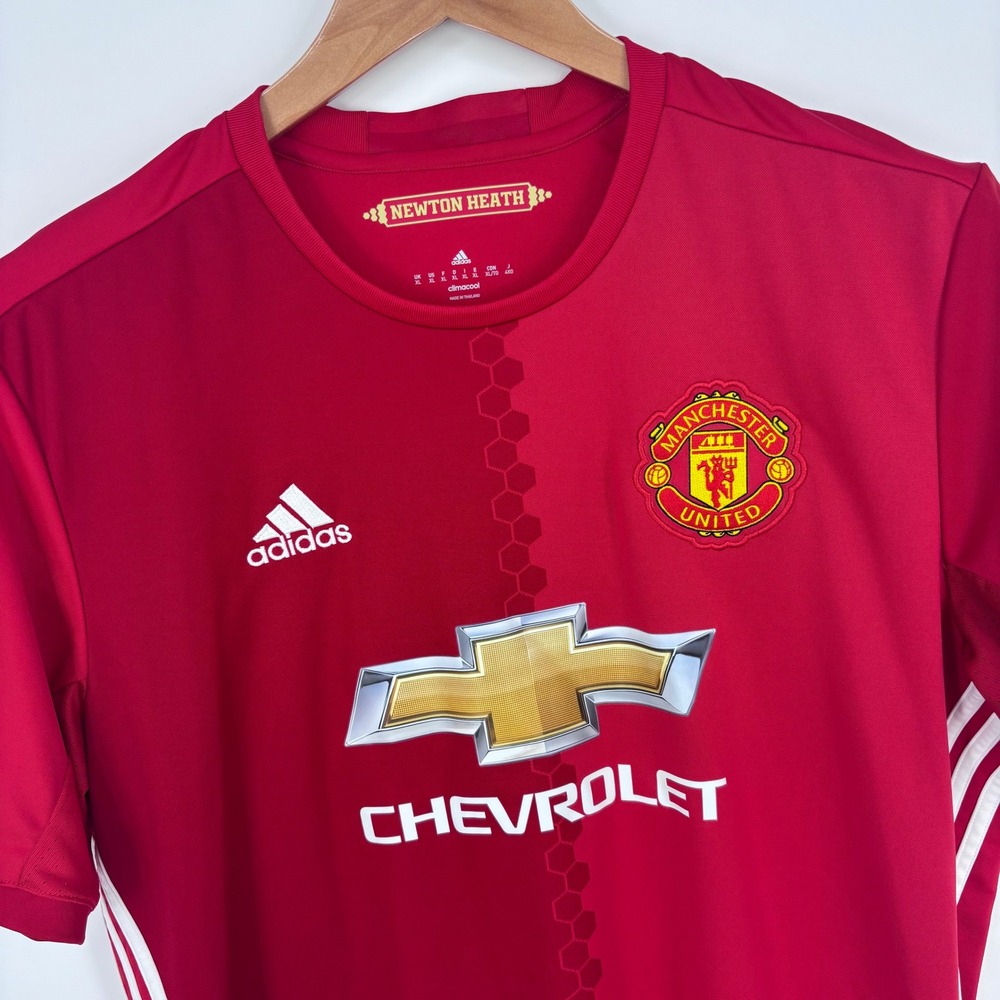 Adidas Manchester United Jersey Mens XL Red Climacool Soccer Home Shirt 2016-17